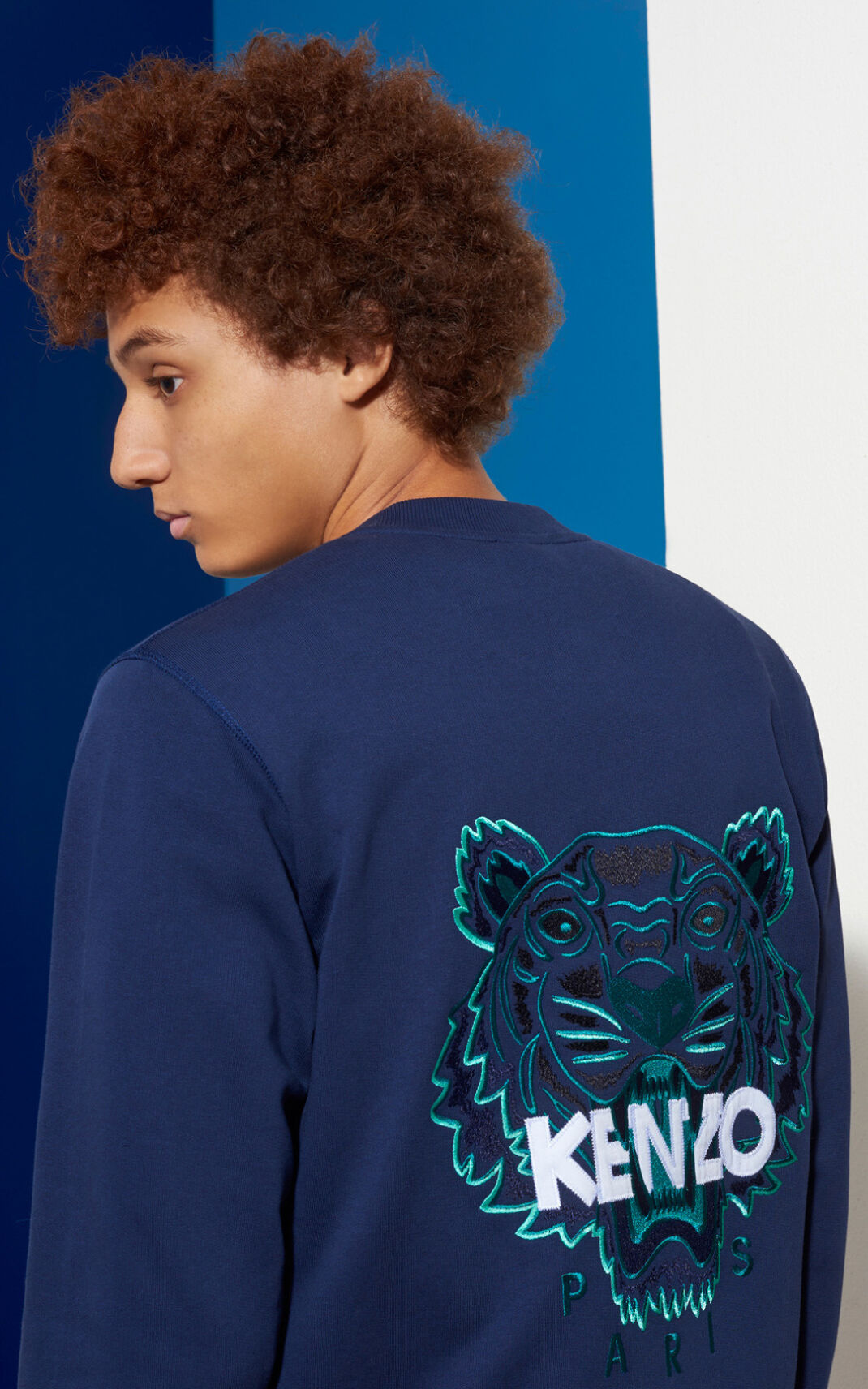 Vestes Kenzo Homme Tiger Bomber Bleu Foncé WVBHD-1372